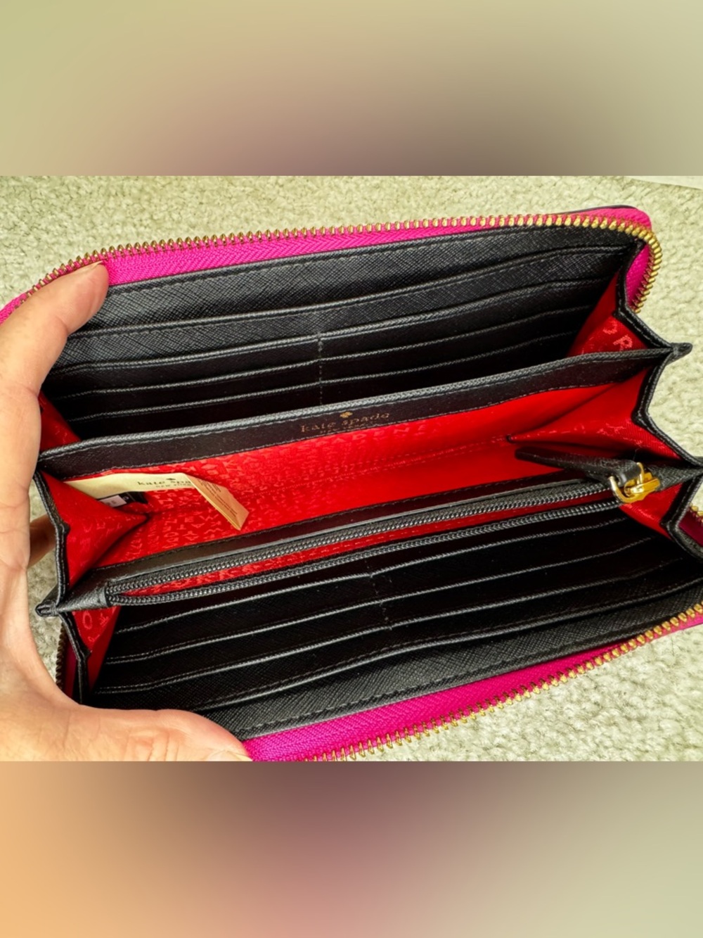 Kate Spade New York Laurel Way Bonita Stripe large continental zip around wallet - Picture 5 of 9
